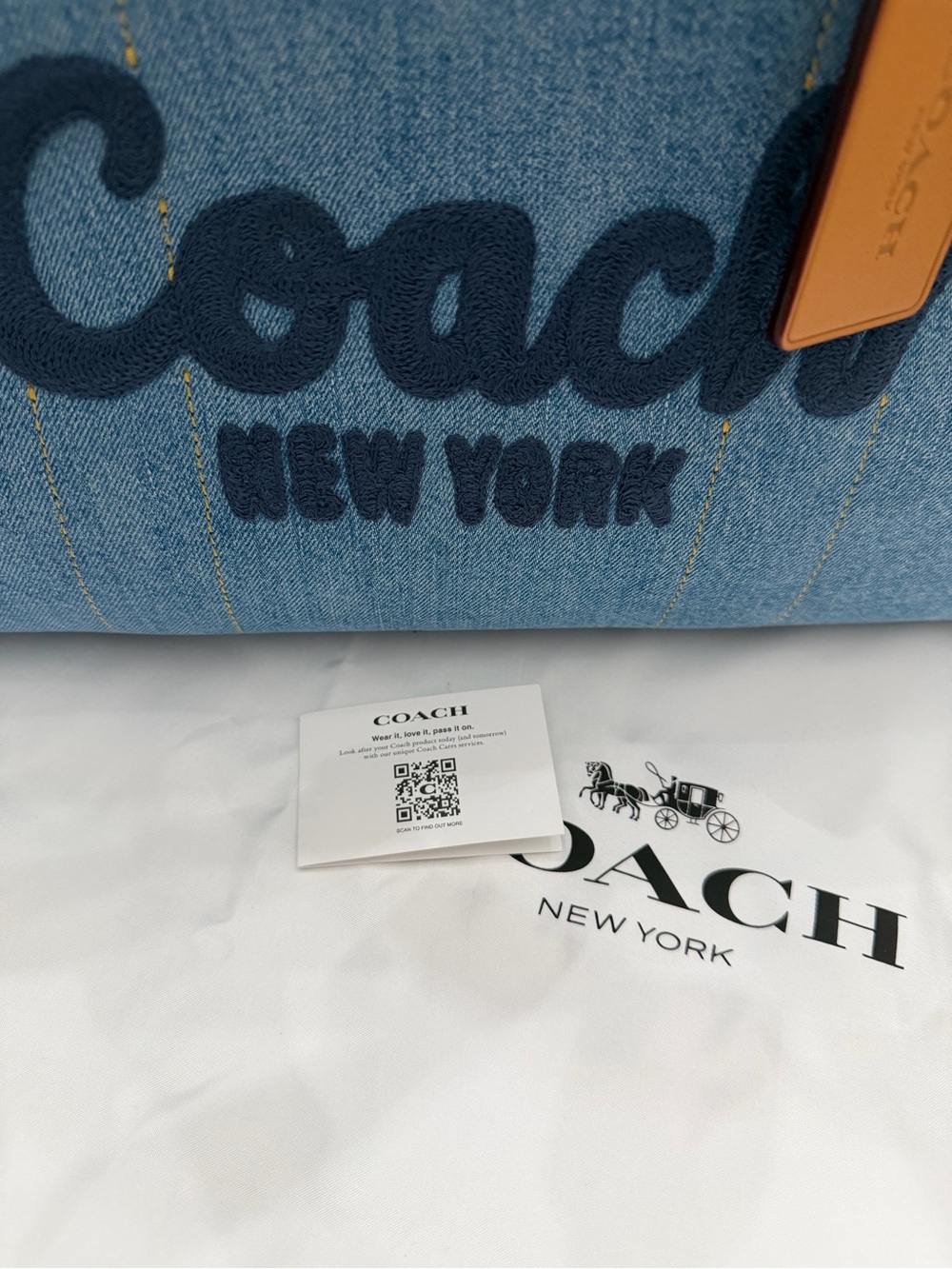 COACH Denim Cargo Tote & Dust Bag NWOT - Picture 15 of 15